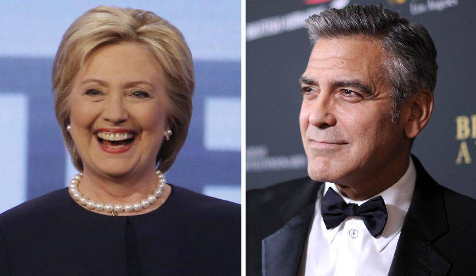 Hillary Clinton y George Clooney.