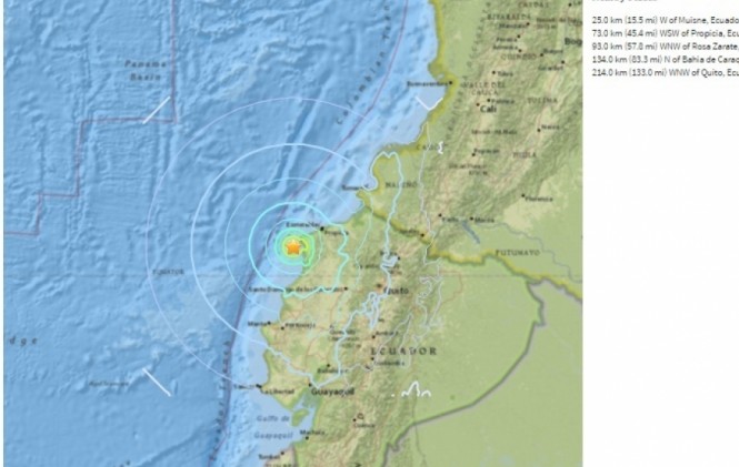 Nuevo sismo de magnitud 6,1 sacude costa de âªâEcuador la madrugada de este miércoles