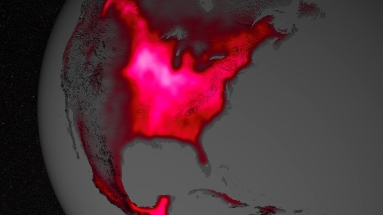 La fluorescencia de la Tierra en espectro rojo desde órbita