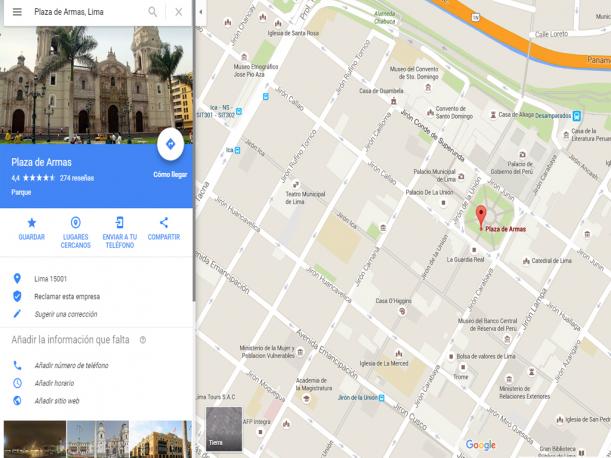 Elige un destino en Google Maps. (Foto: Captura)