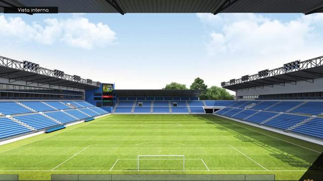 Vista desde el interior del estadio, así lucirá desde la tribuna. Foto: Club Blooming %image_alt%