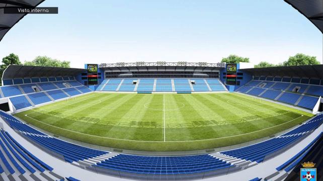 Como se puede observar se tiene previsto que tenga pantallas dentro del reciento. Foto: Club Blooming %image_alt%