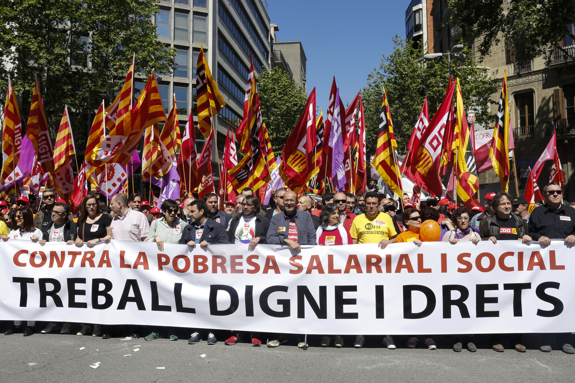 Marchas en las calles de Barcelona por el 1 de mayo 