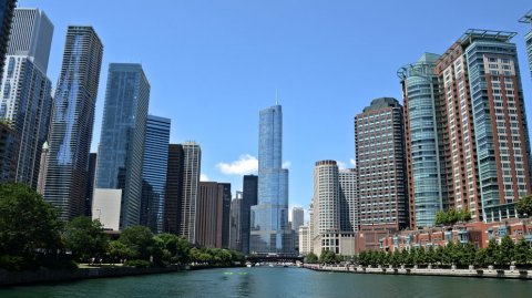 La imponente Trump International Hotel and Tower de Chicago.