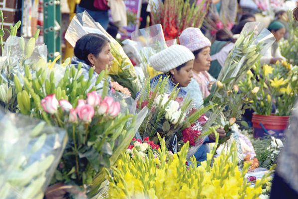 PUESTOS DE VENTA DE FLORES EN EL MERCADO CALATAYUD.