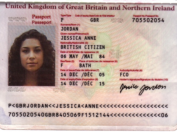 Jessica Jordan 01 - Pasaporte  Gran Bretaña e Irlanda del Norte