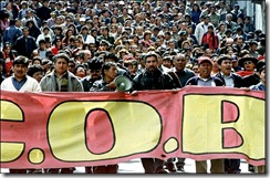 Bolivian workers march, 17 May 2005