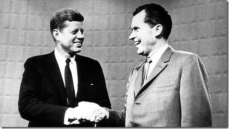 kennedy(izquierda) y Nixon en debate televisado el 26 de septiembre de 1960
