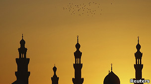 Mezquita de El Cairo al atardecer