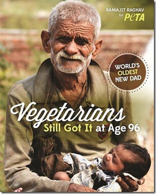 Cartel de la campaña sobre los múltiples beneficios de una dieta vegetariana
