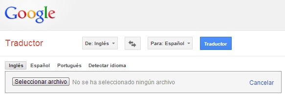 traduccion cargar archivo