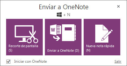 Herramienta Enviar a OneNote