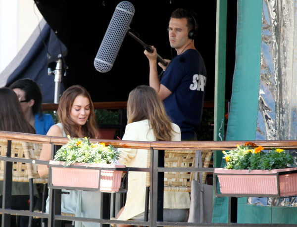 Lindsay durante un día de rodaje aparentemente tranquilo