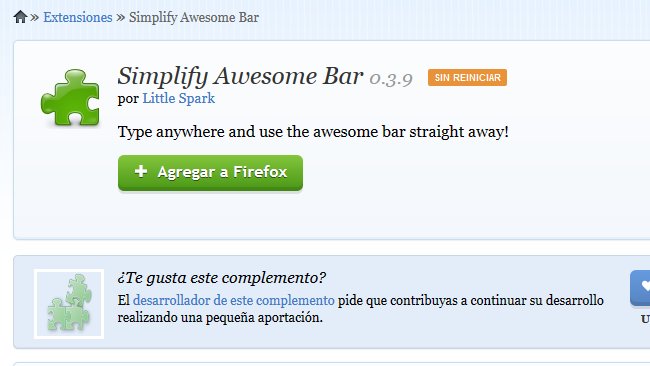 Abre una dirección en Firefox escribiéndola directamente, sin pinchar en la barra de direcciones
