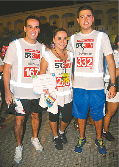 Amigos. Óscar Anglarill, Jimena Calderón y Jorge Calvo, luego de la competencia