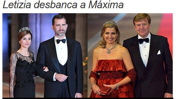 En España dicen Letizia "desbancó" a Máxima En España dicen Letizia "desbancó" a Máxima