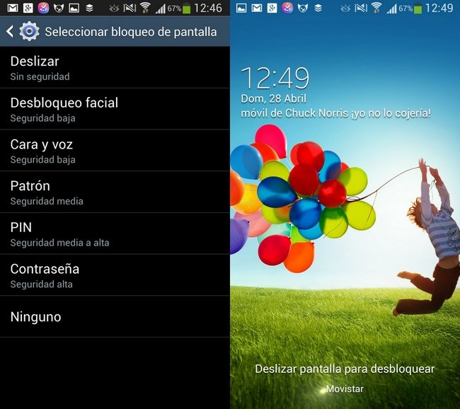 Pantalla desbloqueo