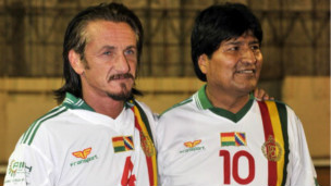 Sean Penn y Evo Morales