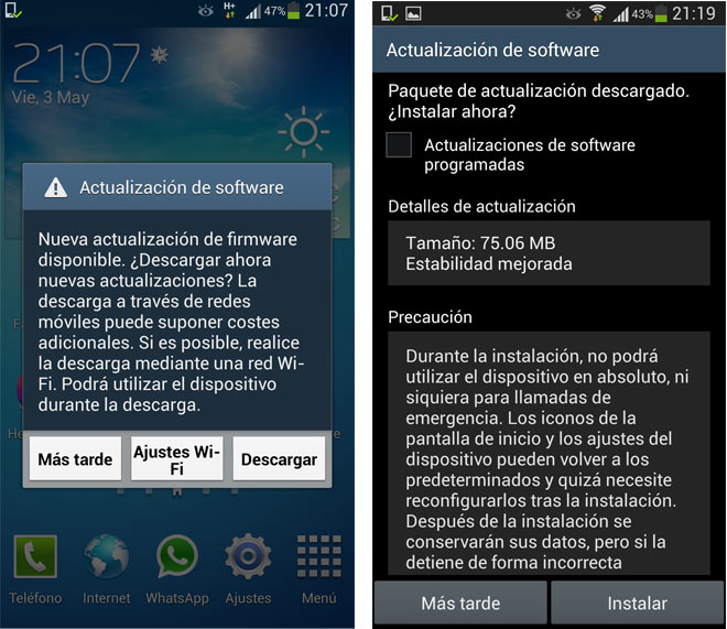 Notificación de nueva actualización