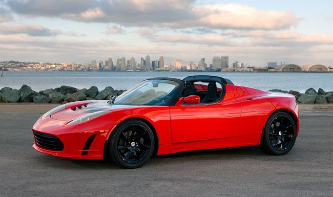 Tesla Roadster rojo 01