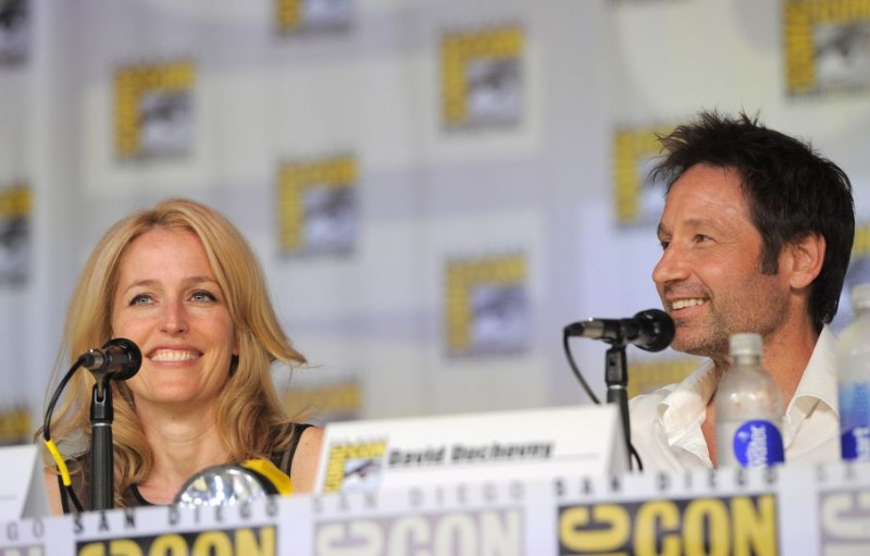 Gillian Anderson y David Duchovny en el 20 aniversario de The X Files