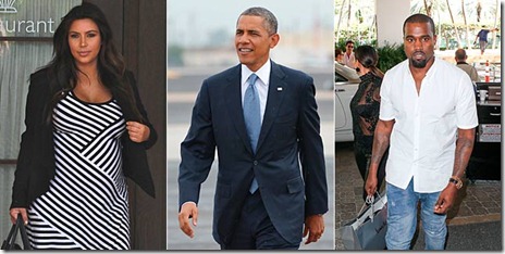 Kim Kardashian, Barack Obama y Kanye West