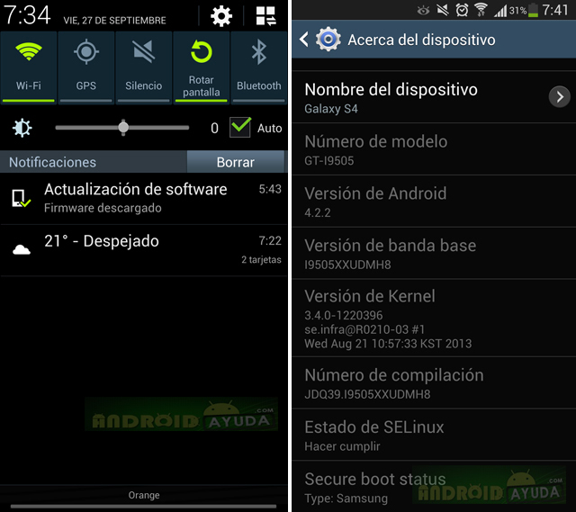 Actualización Galaxy S4.
