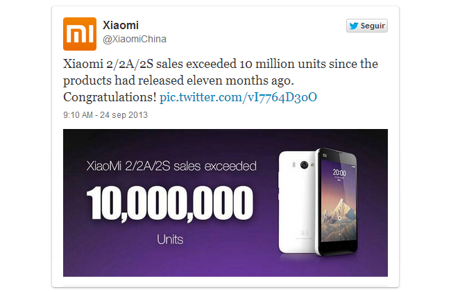 tweet xiaomi