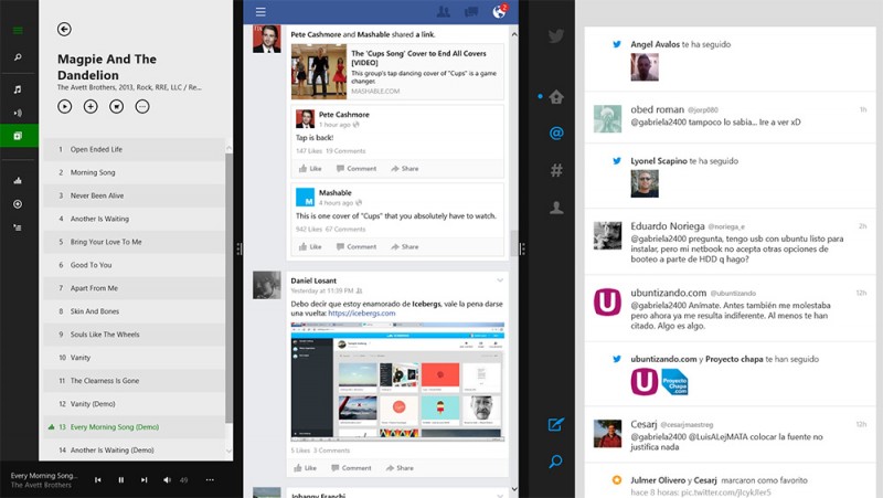 aplicaciones para windows 8 music fb twitter