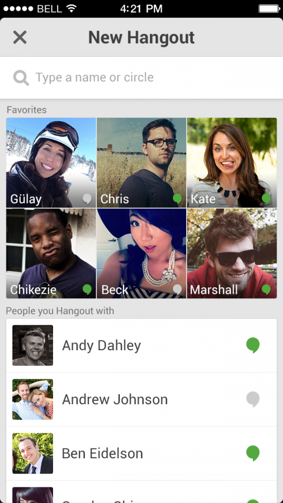 Google Hangouts para IOS.