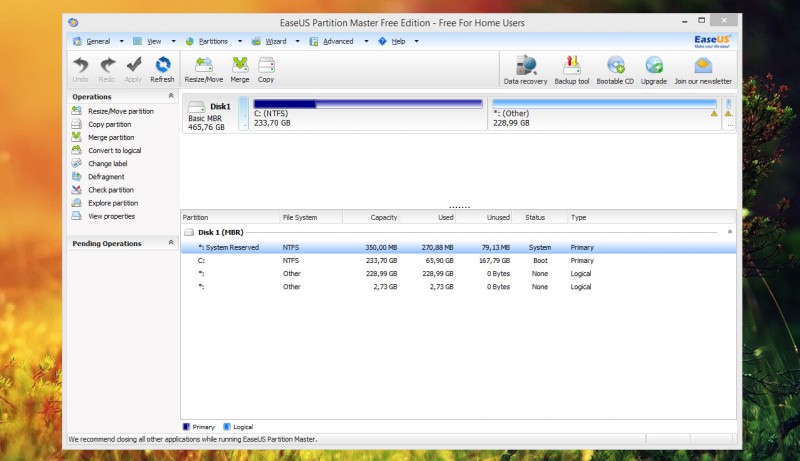 particiones en un disco duro partition master
