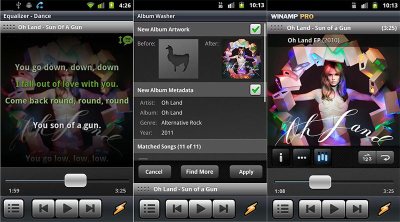 reproductores de música para android winamp