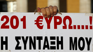 Reclamo por pensiones en Grecia