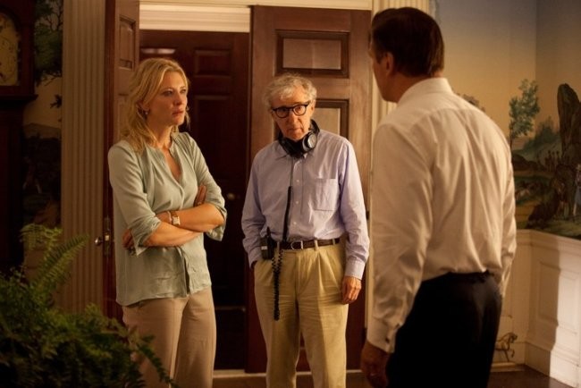 Cate Blanchett, Woody Allen y Alec Baldwin en un momento del rodaje