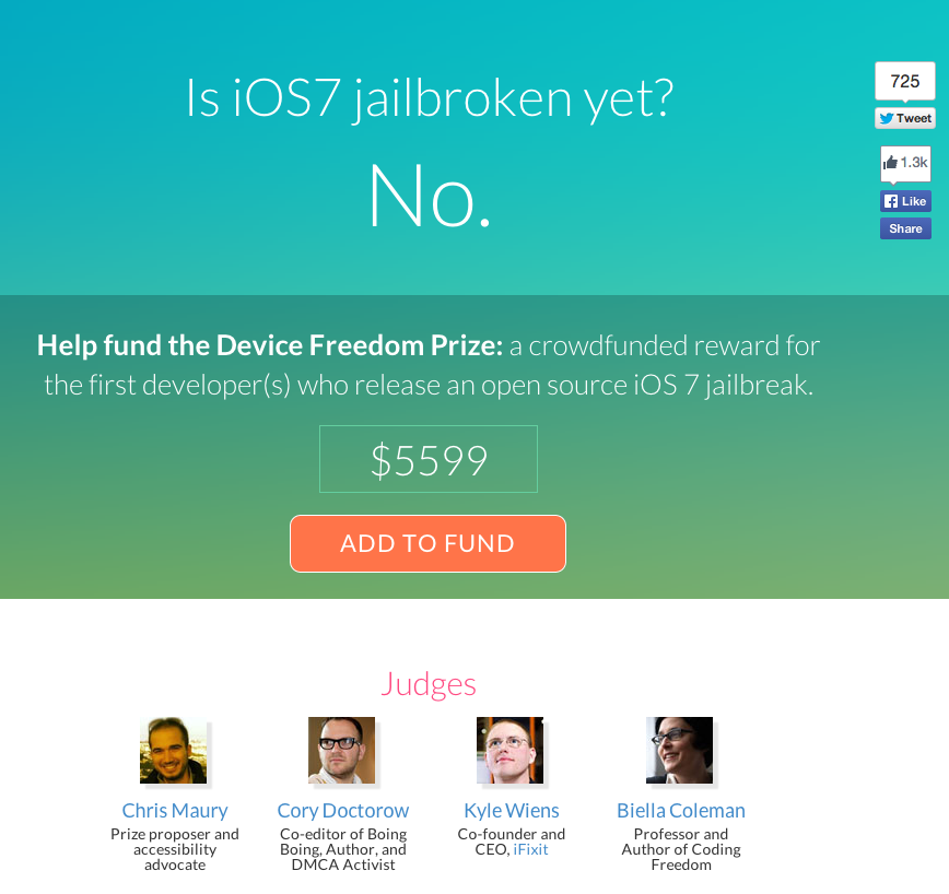 jailbreak ios 7 reward