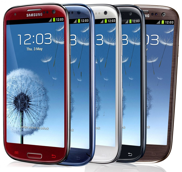 Samsung Galaxy S3 en diferentes colores