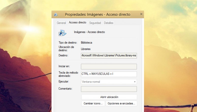 crear atajos de teclado en windows 8