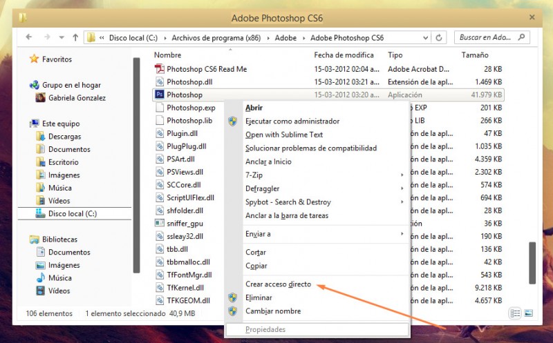 crear atajos de teclado en windows 8