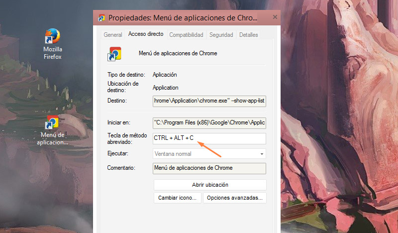 crear atajos de teclado en windows 8