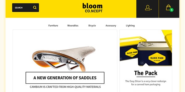 Bloom: Plantilla de ecommerce PSD