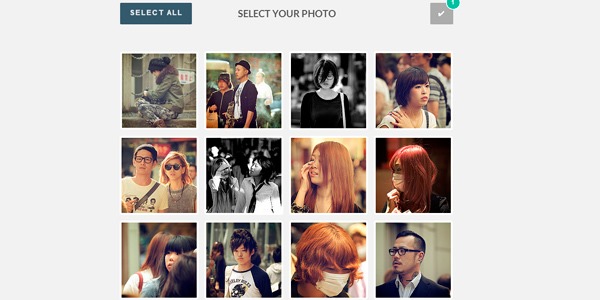 Selecto de imagenes con efecto de rebote