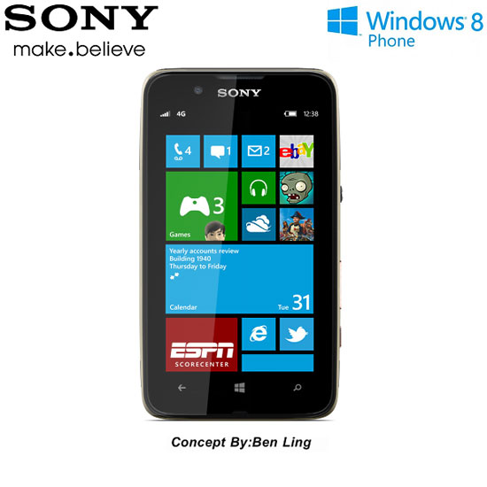 Concepto de smartphone Sony con Windows Phone 8