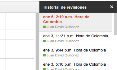 historial de revisiones