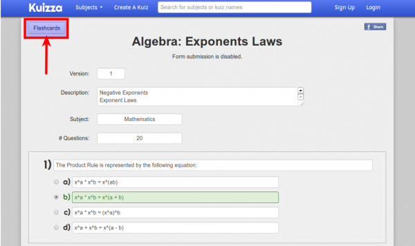 quizes y tarjetas de estudio