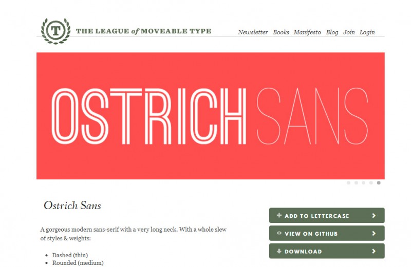 tipografías premium gratis the league of moveable type