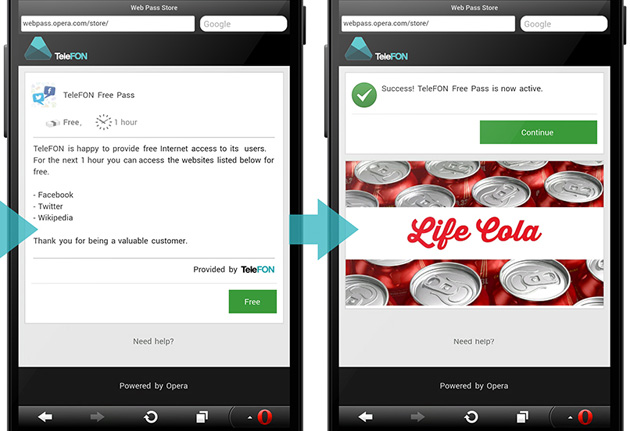 Opera Web Pass ofrece conexión gratuita a internet a cambio de publicidad