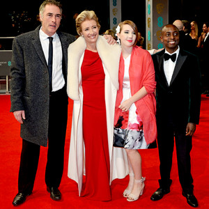 Greg Wise, Emma Thompson, Gaia Wise and Tindyebwa Agaba Wise, BAFTA Film Awards 2014