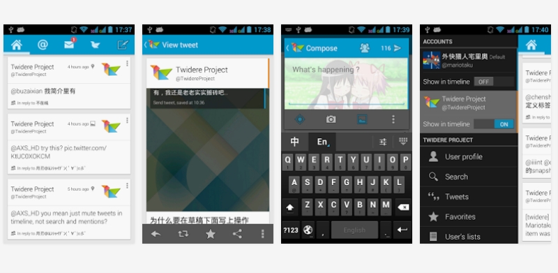 mejores clientes de twitter para android twidere
