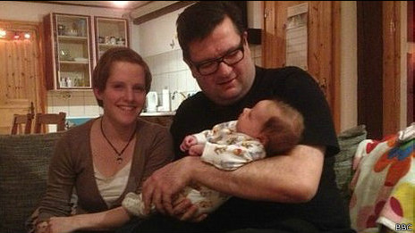 Ed Houben y la madre de uno de sus hijos