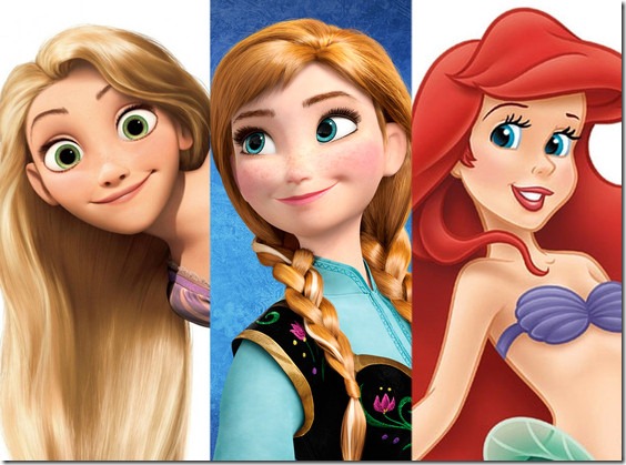 Rapunzel-Anna-Ariel-Disney